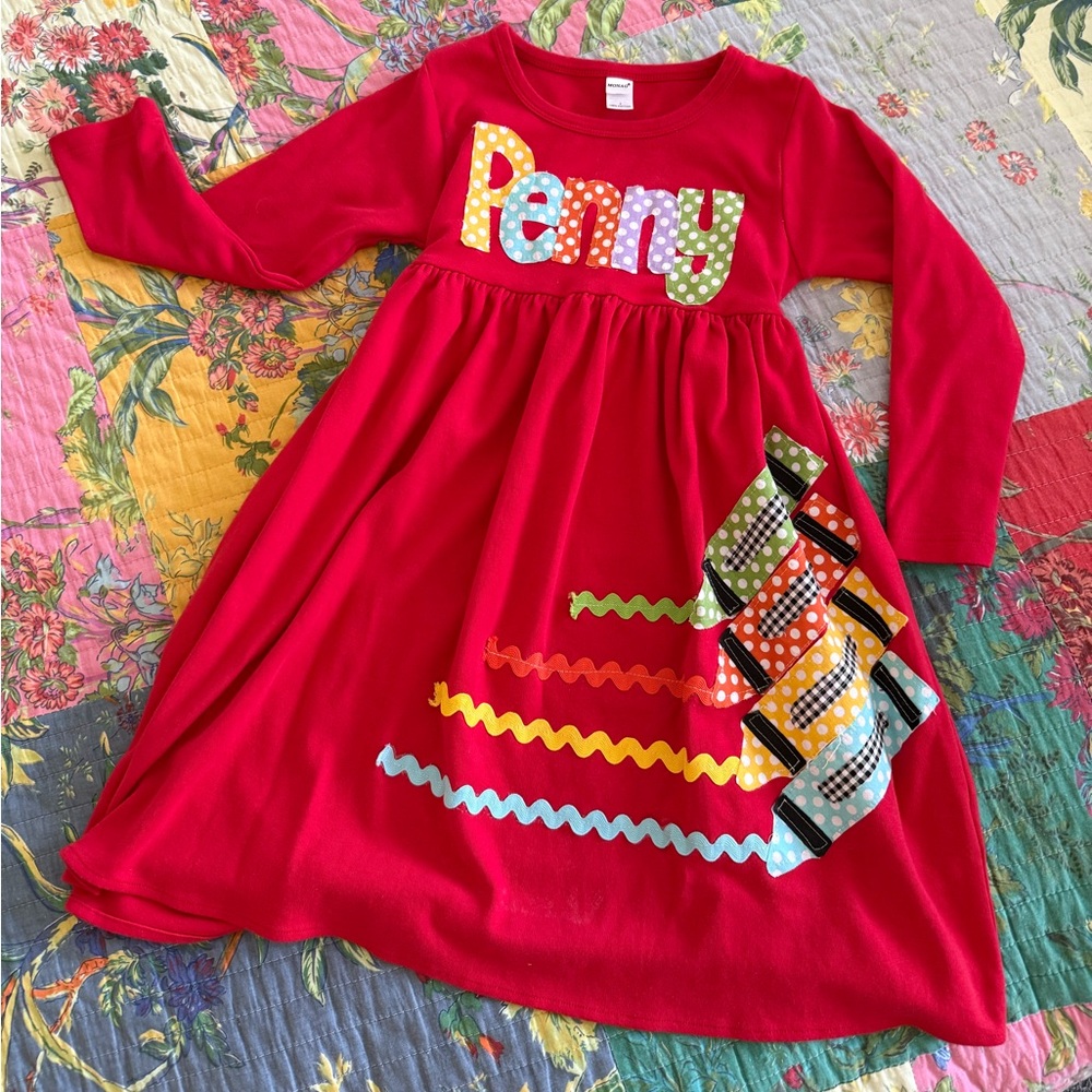 🍎Back to school dress for your sweet “ Penny”❣️Size 5/6